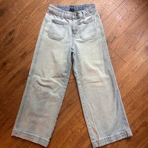 GAP Kids Girls Blue Wide-Leg Jeans High Rise